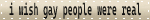i wish gay people were real